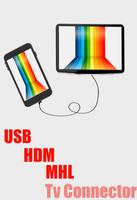 usb connector to tv & HDMI for android phone to tv Affiche