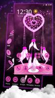 برنامه‌نما 3D Pink Dreamcatcher Heart Theme عکس از صفحه