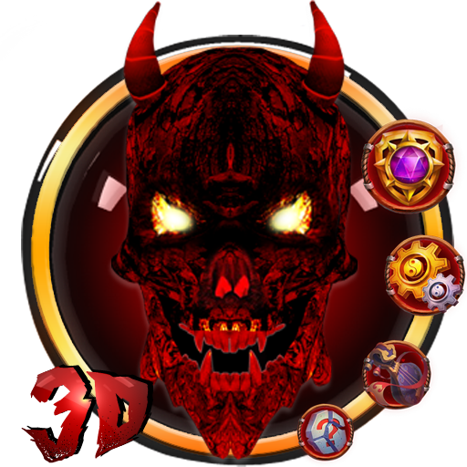 3D Hell Blood Skull Theme