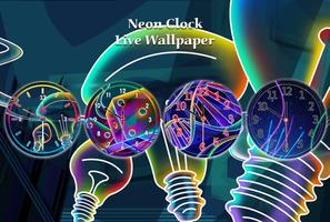 Neon Clock Live Wallpaper Affiche