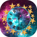 Glitter Star Clock Wallpaper aplikacja