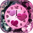 Pink Clock Live Wallpaper أيقونة