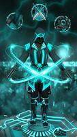 3D Neon Hero Assassin Theme Affiche