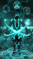 Poster 3D Neon Hero Assassin Theme