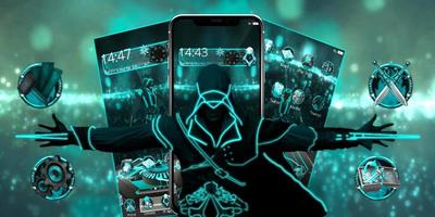 برنامه‌نما 3D Neon Hero Assassin Theme عکس از صفحه