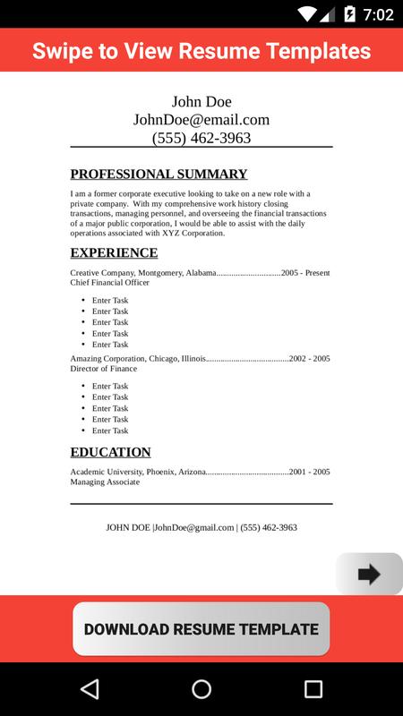 resume template creator free poster resume template creator free apk screenshot