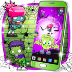 Cute zombies live wallpaper आइकन