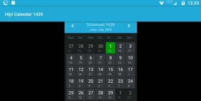 Hijri Calendar 1439 capture d'écran 3
