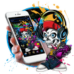 Hip Hop Skull Neon Theme