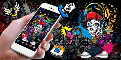 Hip Hop Skull Neon Theme syot layar 3