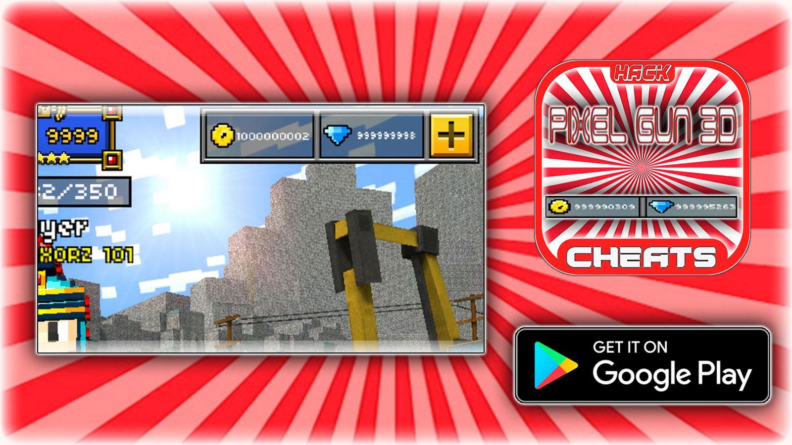 Cheats For Pixel Gun 3d Hack Joke App Prank For Android Apk Download - roblox gun game aimbot hack
