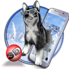 3D Słodkie Motyw Husky ikona