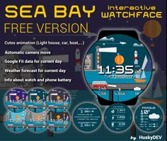 HuskyDEV Sea Bay Watch Face 스크린샷 1