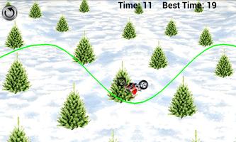 Santa Snow Bike Rider Affiche