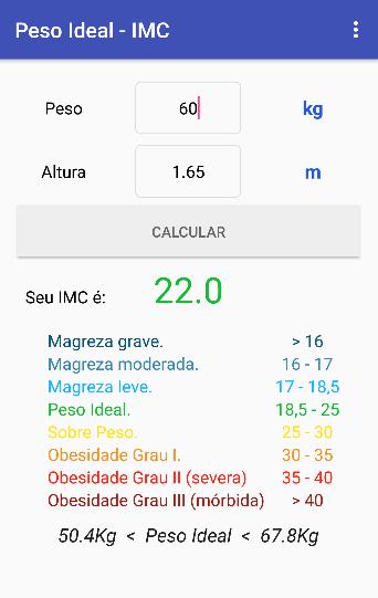 Descarga de APK de Peso Ideal - IMC para Android