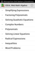 IDEAL Web Math Algebra capture d'écran 1