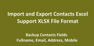 Backup Contact To Excel (Impor