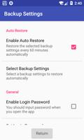 برنامه‌نما Backup Settings عکس از صفحه