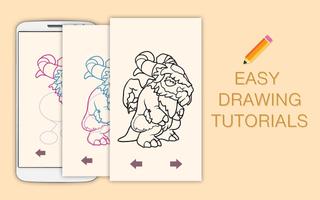 Draw Drawings Legendary Dragons and Monsters Mania ảnh chụp màn hình 1