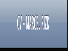 Marcel Rizk's CV 포스터