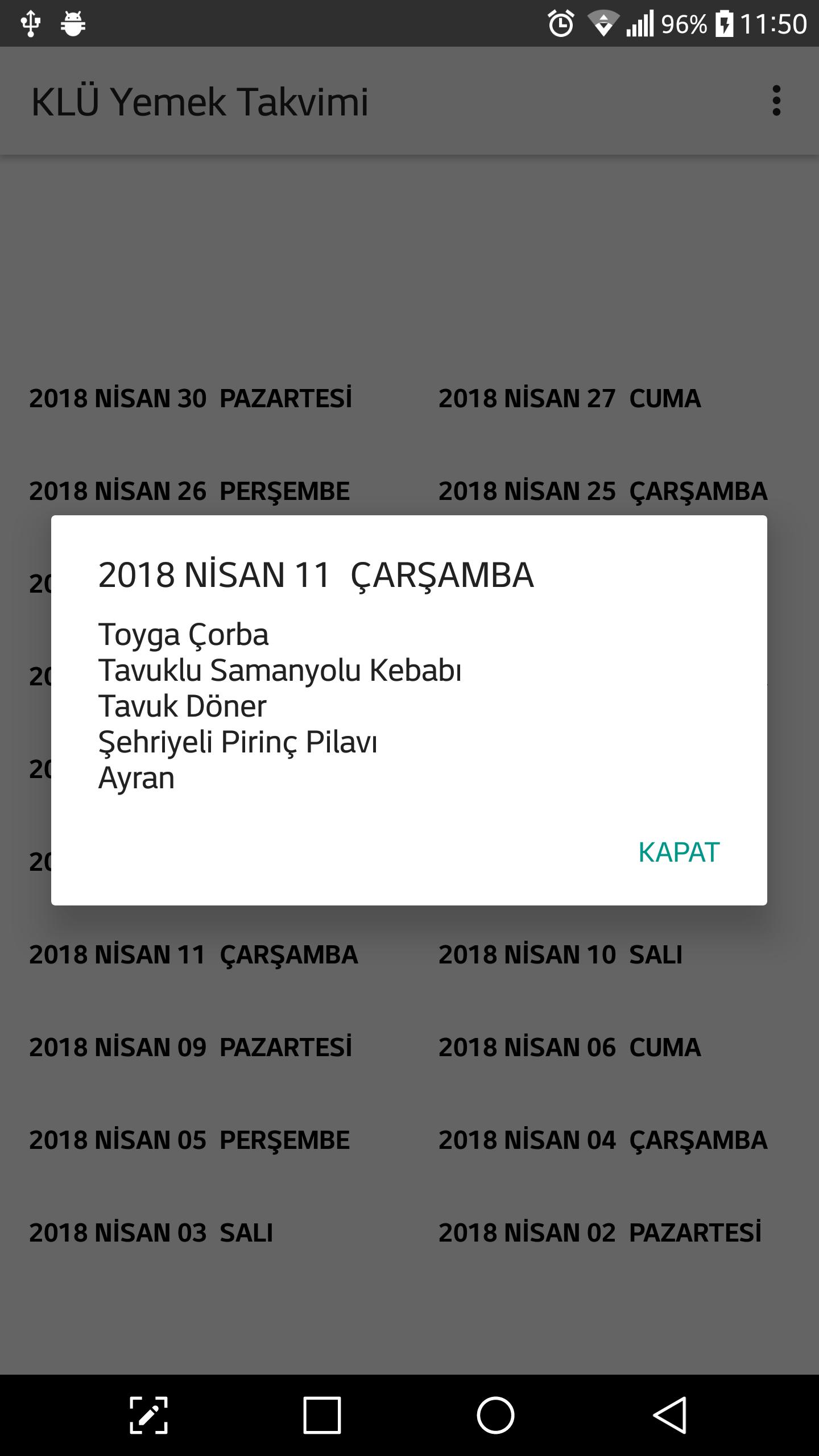 Klu Yemek Takvimi For Android Apk Download