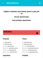 1 Schermata Verbs conjugator ES