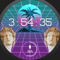 🌴 VaporFace - Vaporwave Watchface 스크린샷 1