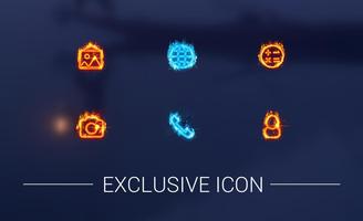 Ice and Fire Icon Pack Fantastic Skulls Theme capture d'écran 2