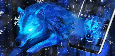 Ice Wolf 3D Keyboard Theme