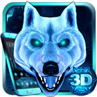 3D Ice White Wolf Theme icône