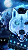 3D Ice White Wolf Theme โปสเตอร์