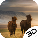 Iceland Horse Wind Blowing Grass Live 3D Wallpaper APK