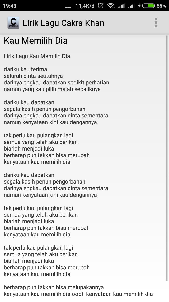 lirik lagu cakra khan