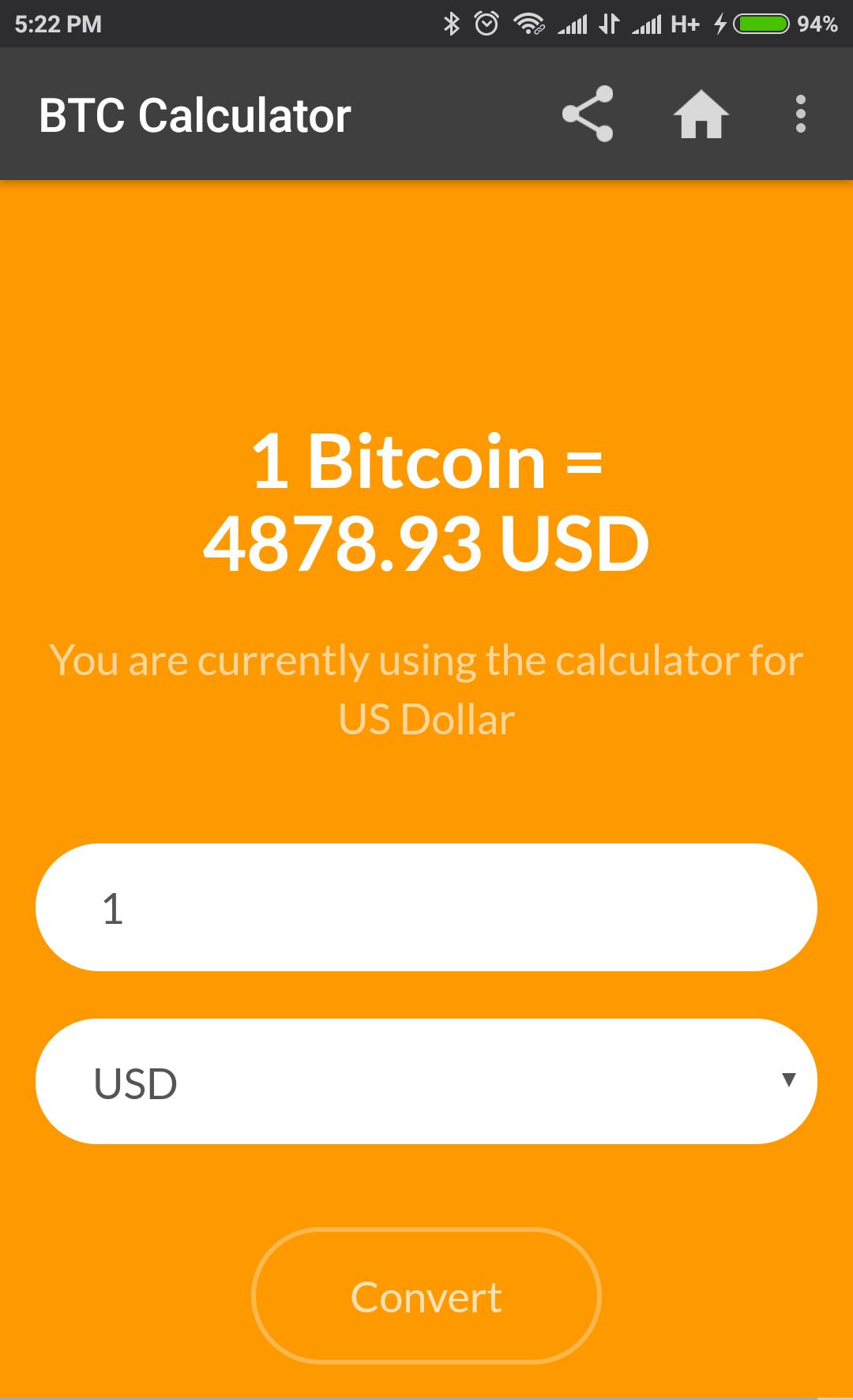 Bitcoin calculator - Chrome Web Store