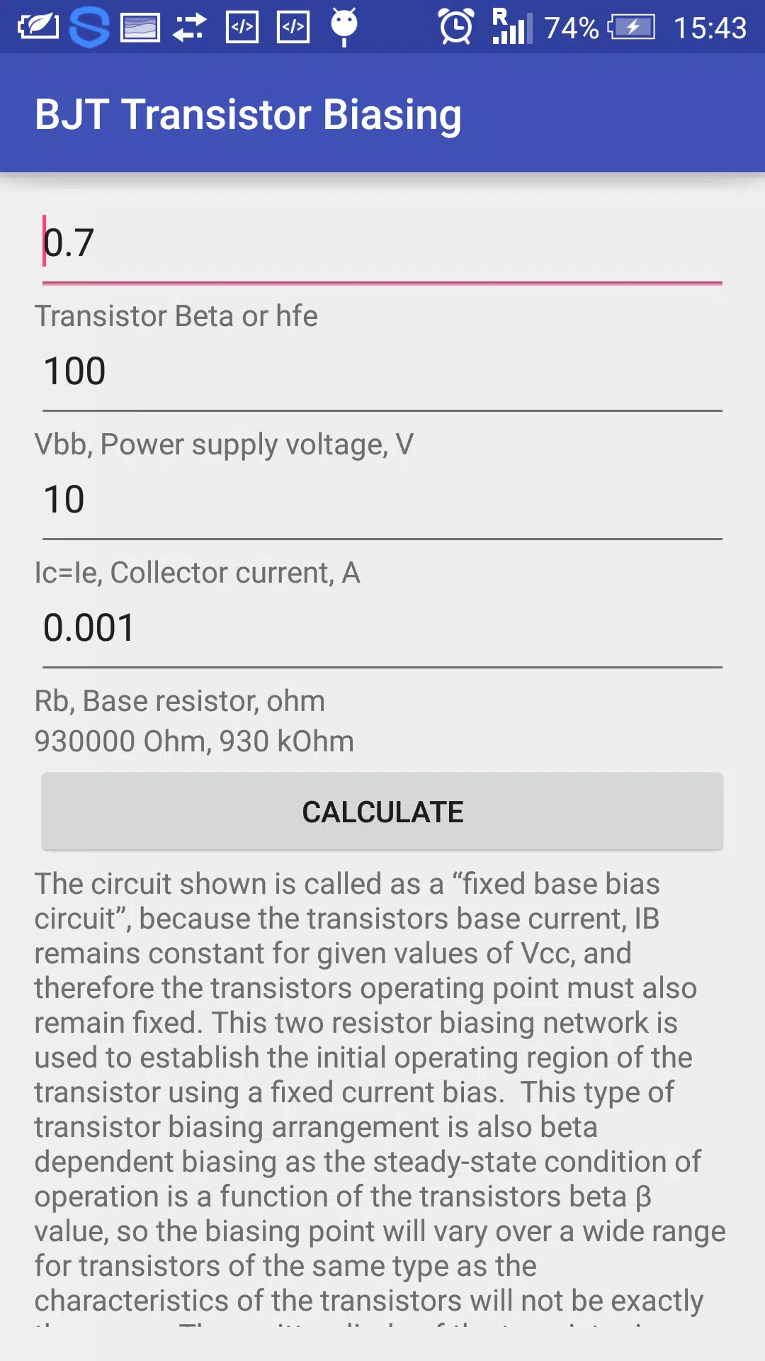 cicatrice Pesimist aprofunda transistor biasing calculator Autonomie