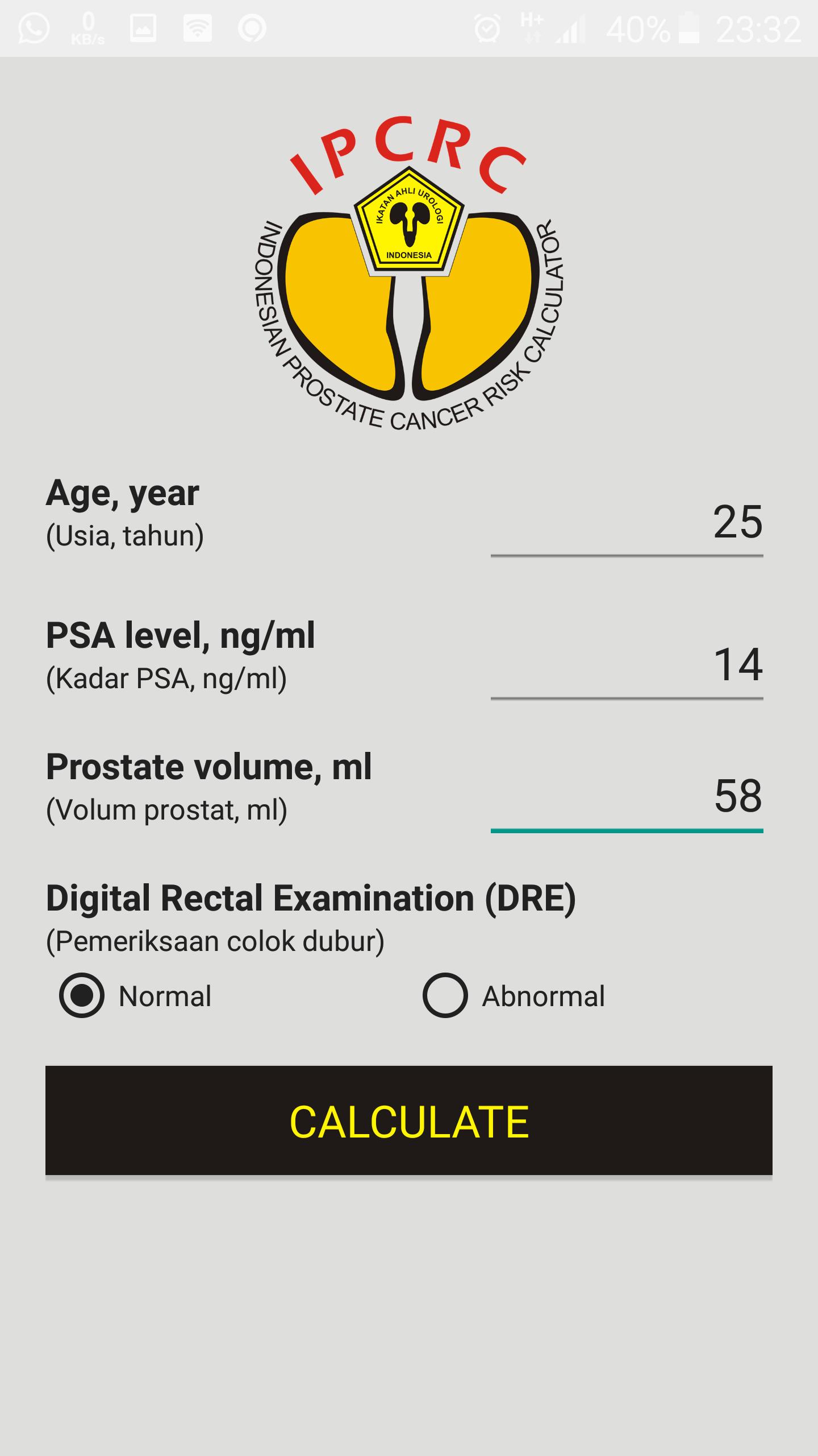 prostate volume calculator Támadások prosztatitával