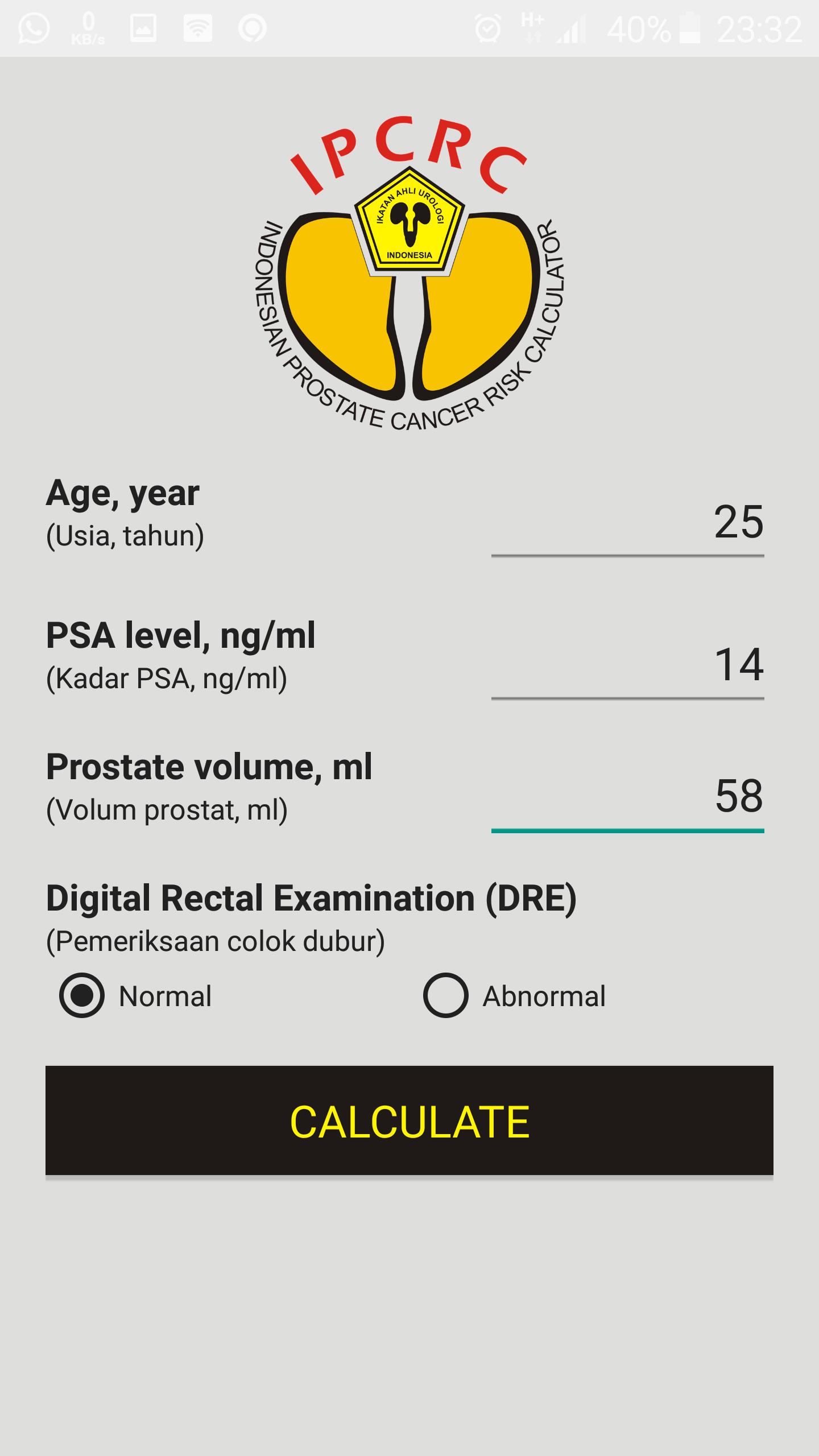 prostata volum calculator