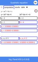 Kvadratická rovnice screenshot 3