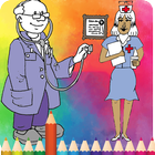 coloring doctor and nurse आइकन