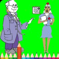 coloring doctor and nurse স্ক্রিনশট 1