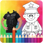 Coloring police and car police icône