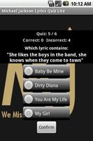 Michael Jackson Lyrics Quiz capture d'écran 1