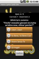 Vasco Rossi Lyrics Quiz screenshot 1