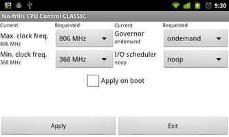 برنامه‌نما No-frills CPU Control CLASSIC عکس از صفحه