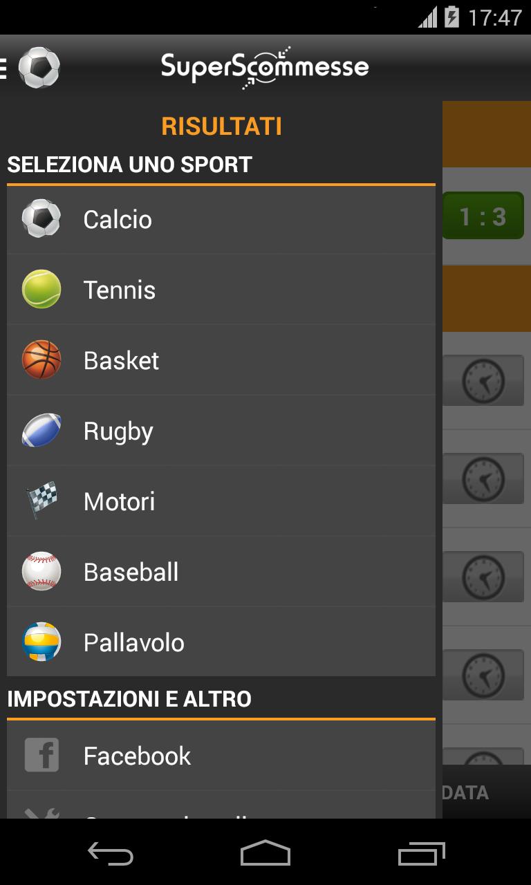 Risultati Live in Tempo Reale APK pour Android Télécharger