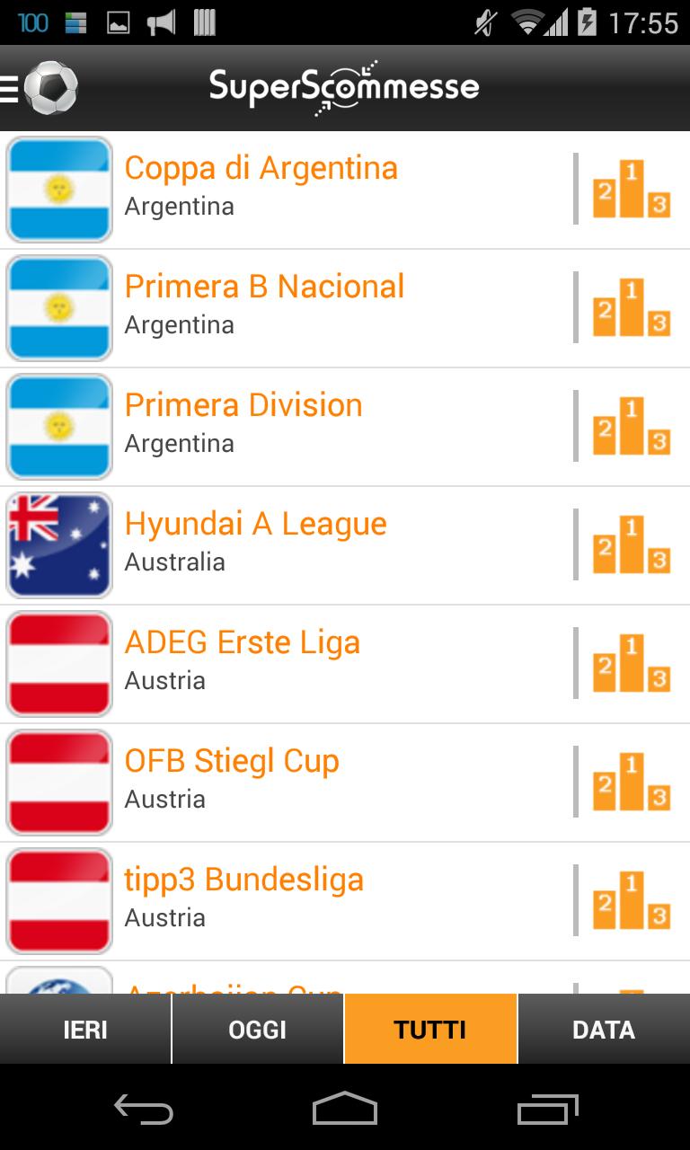 Risultati Live in Tempo Reale for Android APK Download
