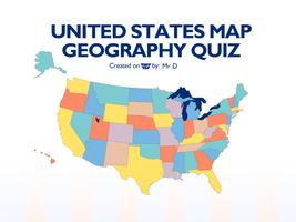 US States Map Quiz - 50 States Affiche
