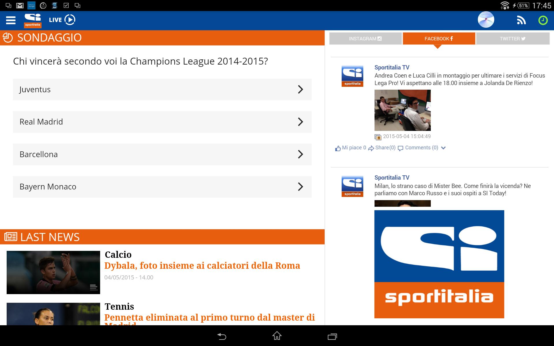 come scaricare l app di sportitalia