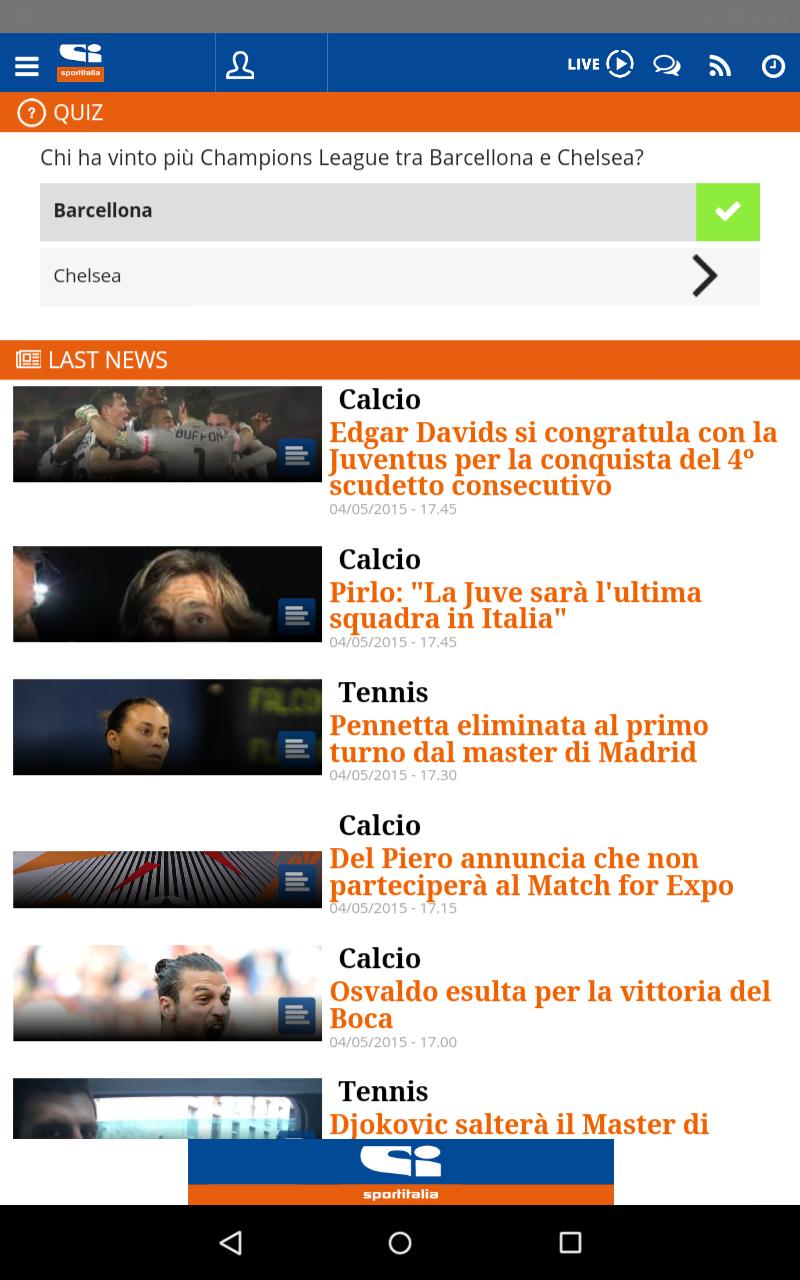 come scaricare l app di sportitalia