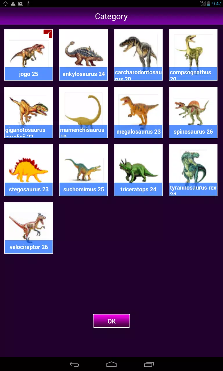 Jogo da Memoria do dinossauro 